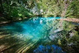 Karstic source of the Una River in Croatia located within a Natura 2000 protected area.